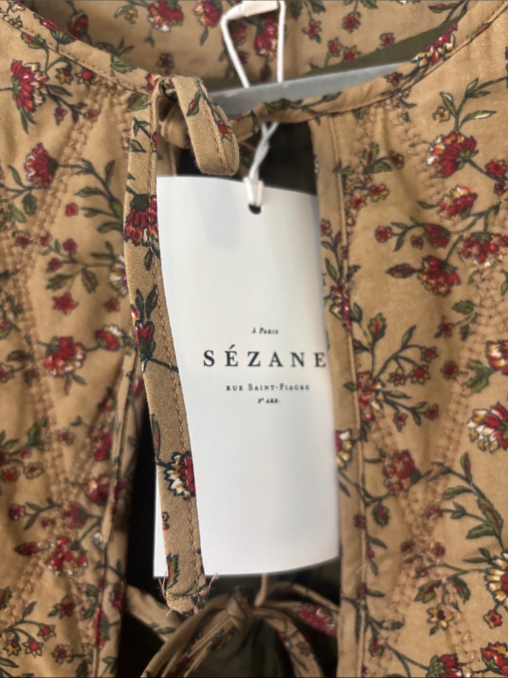 Sezane Paoline Quilted Floral Jacket in Miranda Beige Size 34 NWT - Picture 4 of 8